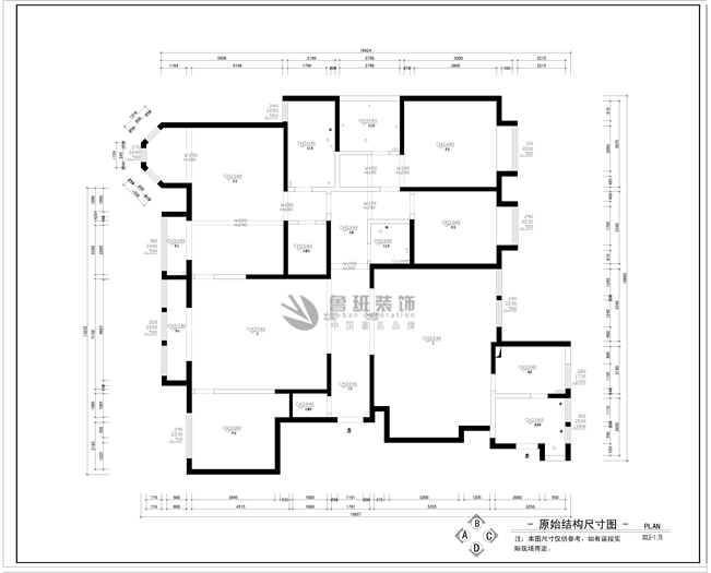 萬達西安one,新中式風格,原始戶型圖