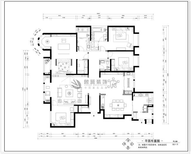 萬達西安one,新中式風格,平面布局圖