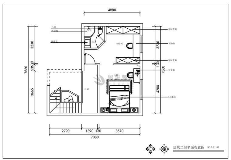 恒大御景,后現(xiàn)代風(fēng)格,二樓戶(hù)型圖