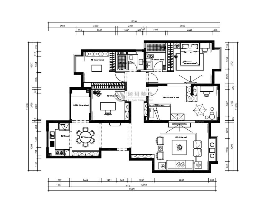 玫瑰公館,新中式風格,戶型圖