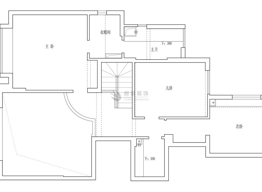 逸翠園港式風(fēng)格效果圖,二層原始戶(hù)型