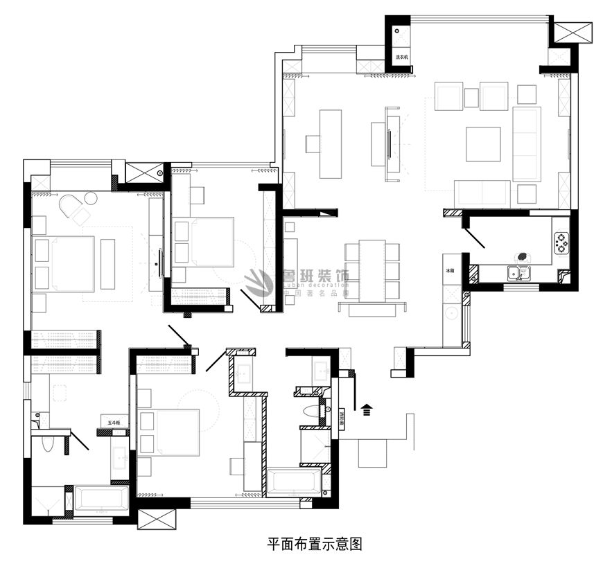 綠地城,新中式風(fēng)格效果圖,平面布局圖