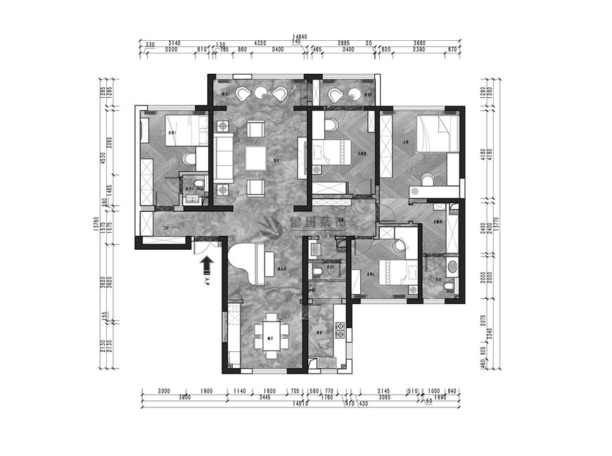 丹軒梓園,簡(jiǎn)歐風(fēng)格,戶型圖