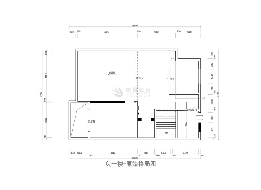 御河上苑,新中式風(fēng)格效果圖,負(fù)一層平面布局圖