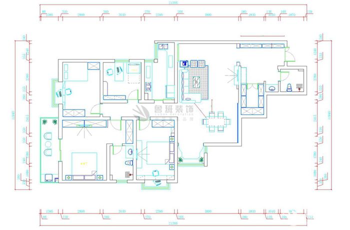 西安中建昆明瀾庭156㎡三居室簡歐田園風格修效果圖-閆佩設計作品