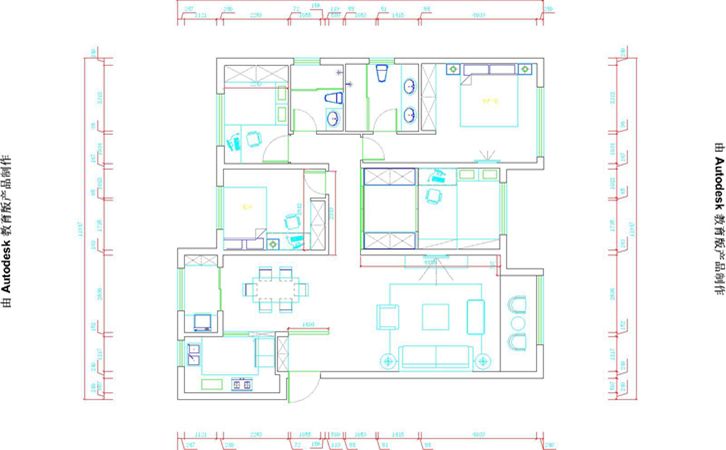 西安金地西灃公元130㎡三居室簡約風格修效果圖-閆佩設計作品1